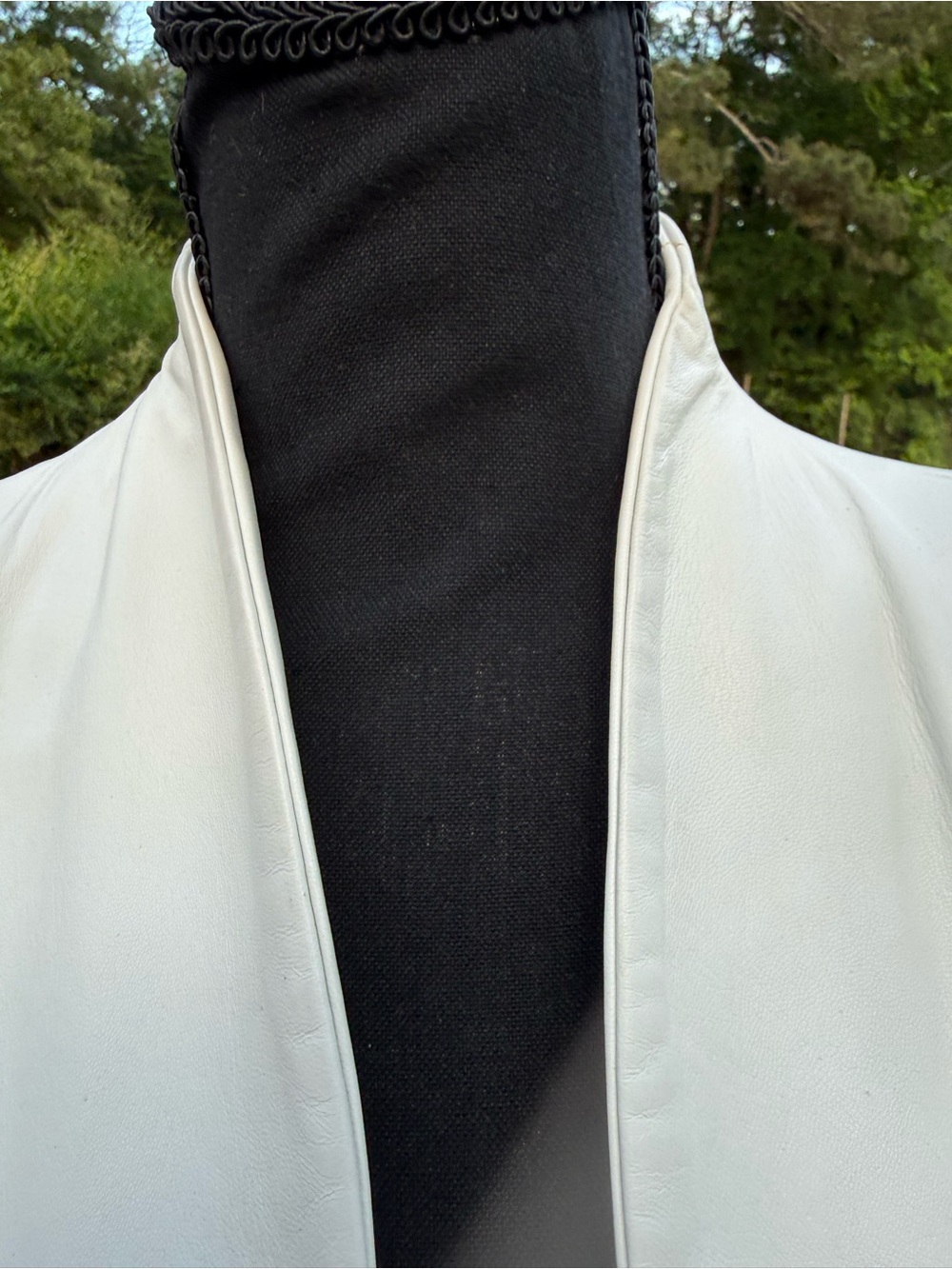 Vera Pelle White Women's Leather Zip Jacket - Picture 6 of 12